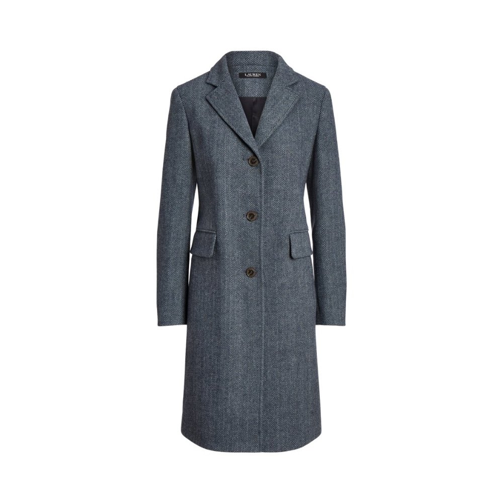 Ralph Lauren Wool-Blend Herringbone Coat for Women Size 0